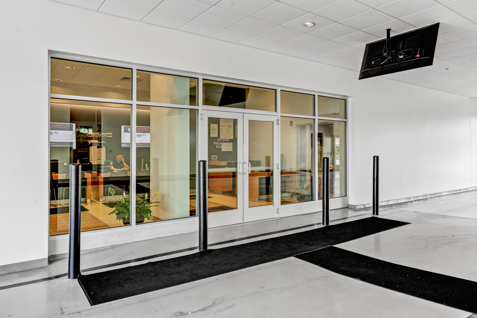 Service department interior entrance