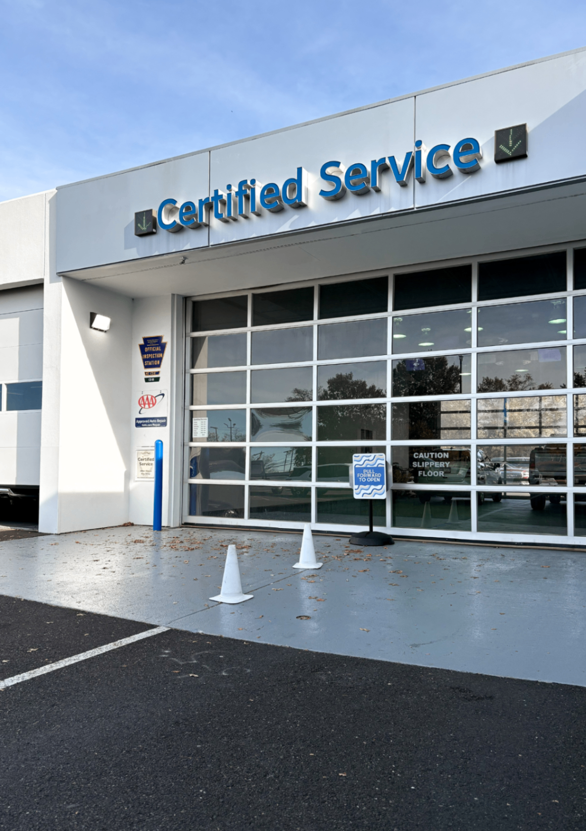 Certified Service bay entrance at a Patriot dealership