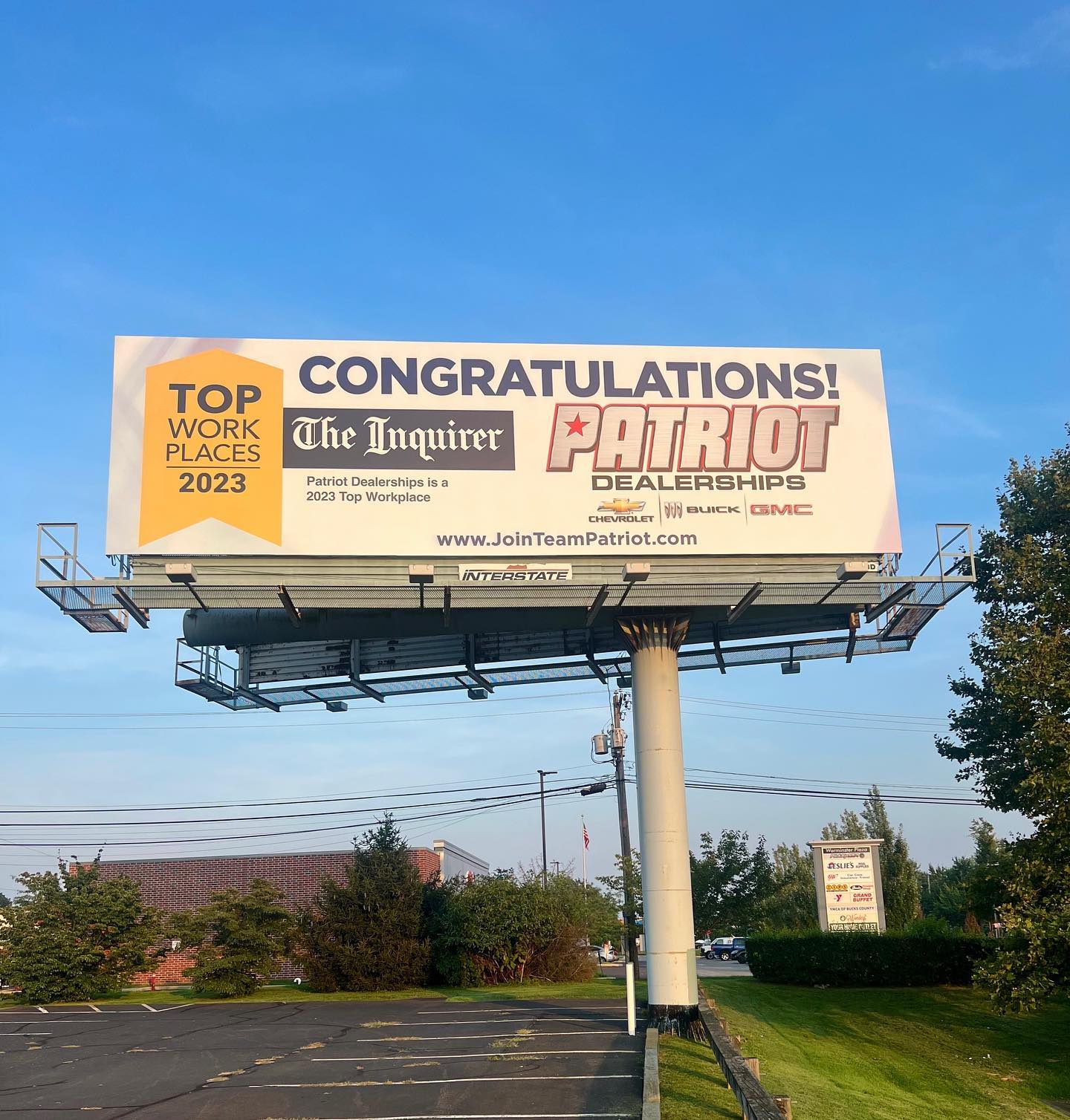 Congratulations Patriot Dealerships billboard